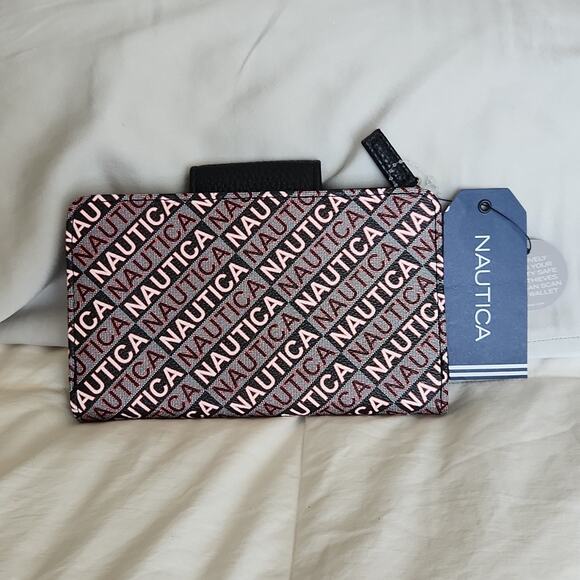 Nautica Logo Pattern RFID Blocking Wallet - NWT - Picture 2 of 5